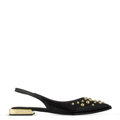 Slingback Com Esfera Preto