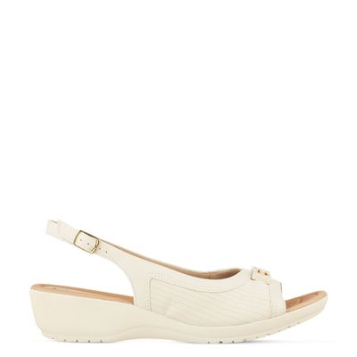 Sandália Confort Anabela Off-White