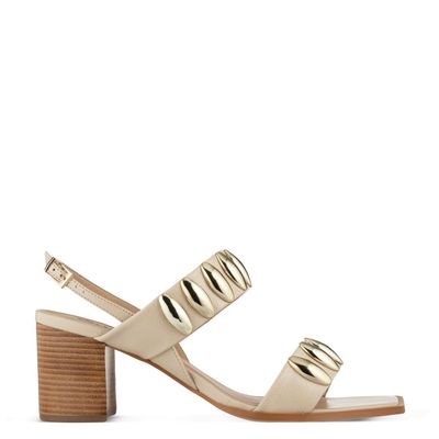 Sandália Salto Médio Off-White