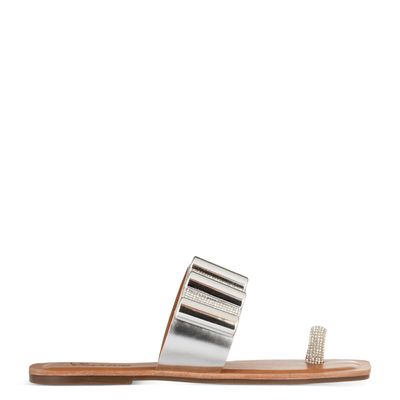 Rasteira Strass Ondas Alumínio