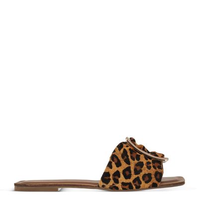 Rasteira Animal Print com Enfeite