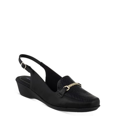 Mocassim Anabela Preto