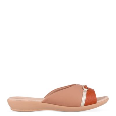 Tamanco Piccadilly com Enfeite Bicolor Canela