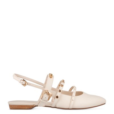 Sapatilha Aberta com Aplicações Off-White
