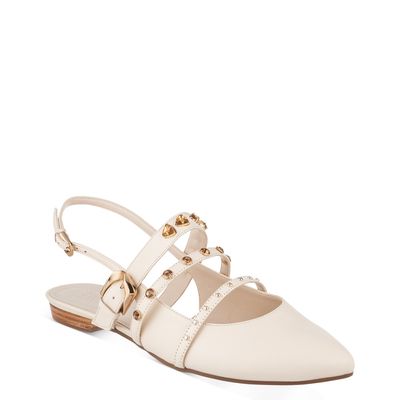 Sapatilha Aberta com Aplicações Off-White