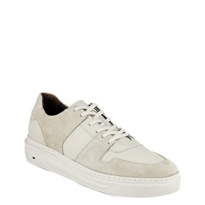 Tênis Casual com Camurça Off-White