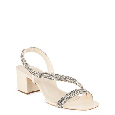 Sandália Tira com Strass Off-White