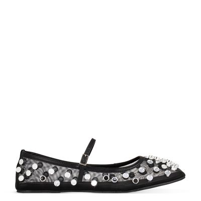 Sapatilha Tela com Spikes Sem Ponta Preta