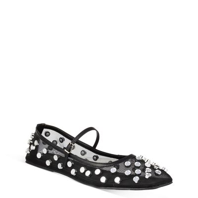 Sapatilha Tela com Spikes Sem Ponta Preta