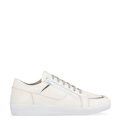 Tênis Casual com Zíper Lateral Branco
