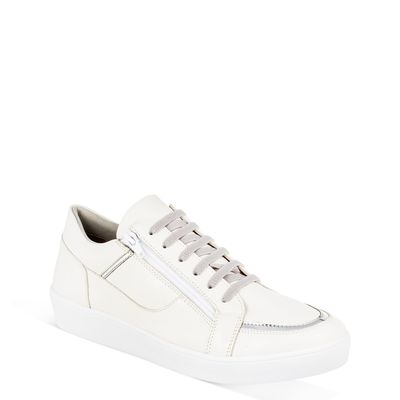 Tênis Casual com Zíper Lateral Branco