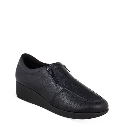Mocassim Usaflex Salto Anabela Preto