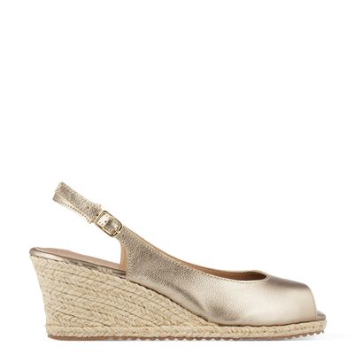 Sandália Anabela Espadrille Prata Velho