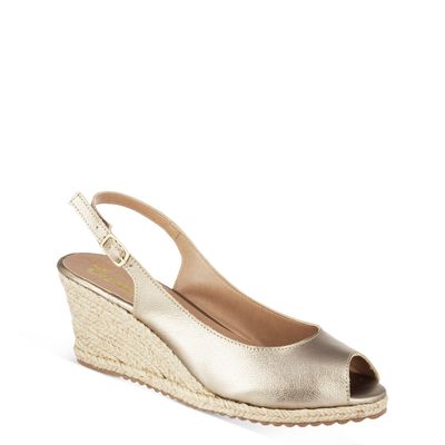 Sandália Anabela Espadrille Prata Velho