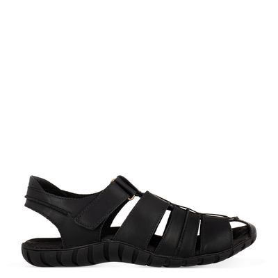 Sandália Transpassada c/ Velcro Preto
