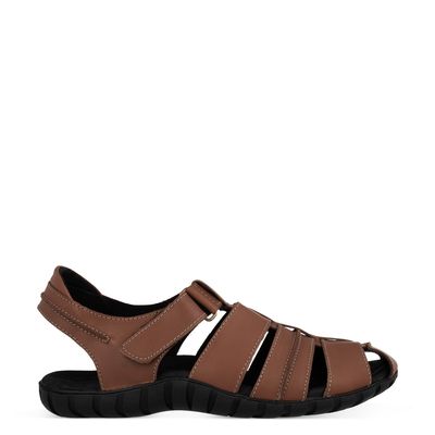 Sandália Transpassada c/ Velcro Canela