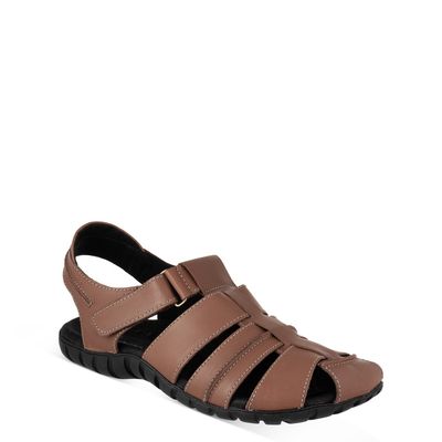 Sandália Transpassada c/ Velcro Canela