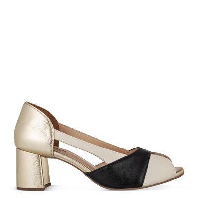 Sandália com Recortes Multicor Off-White
