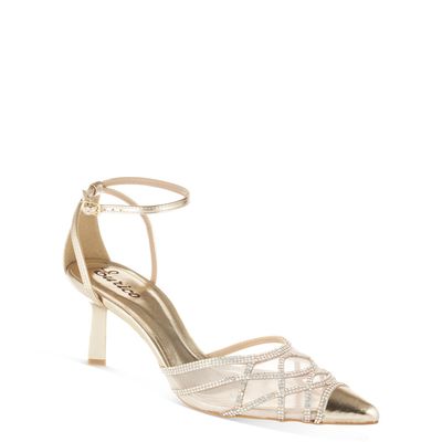 Scarpin com Transparência e Strass Ouro