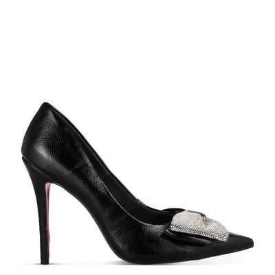 Scarpin Laço com Strass Preto