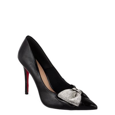 Scarpin Laço com Strass Preto
