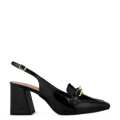 Slingback Mocassim Preto