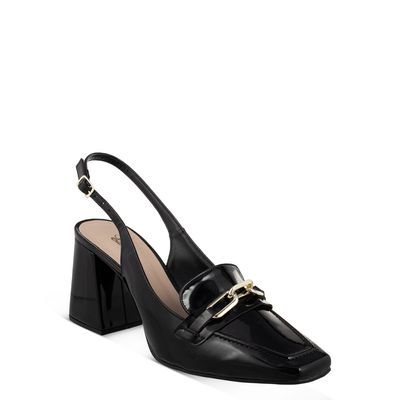 Slingback Mocassim Preto