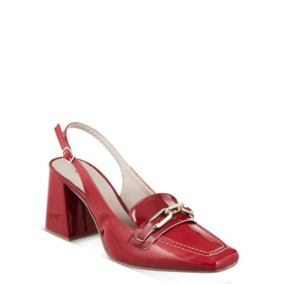 Slingback Mocassim Vermelho