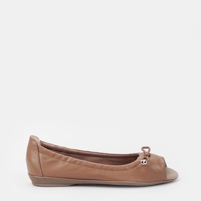 Peep Toe com Enfeite Canela