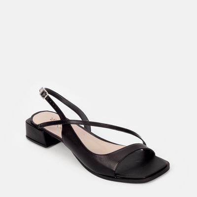 Sandália Tira Geométrica Preta