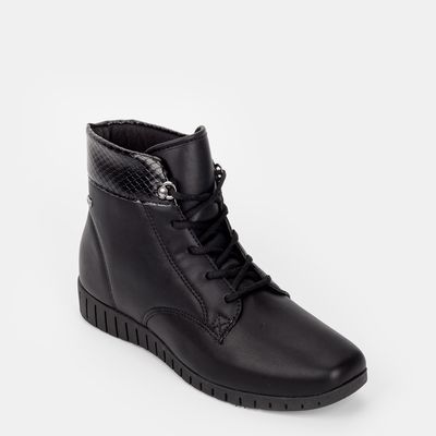 Bota cano baixo de amarrar Preta