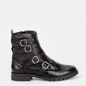 Bota Cano Baixo c/ Tiras Preta