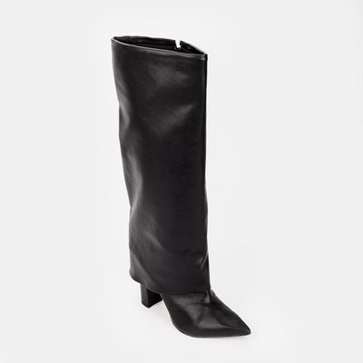 Bota Capa Cano Alto Preto