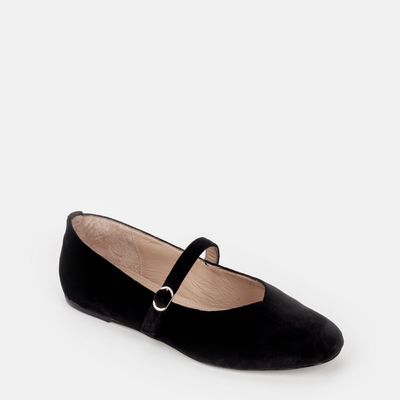 Sapatilha Boneca Veludo Preto