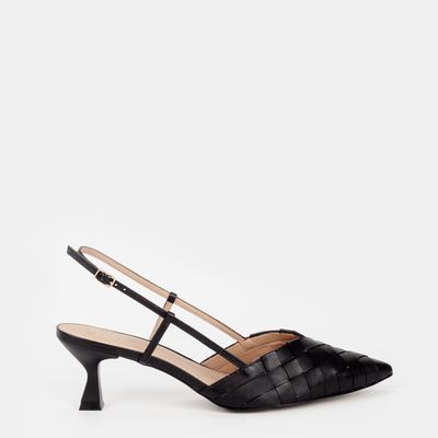 Slingback Trama Preto