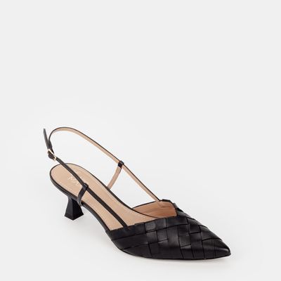 Slingback Trama Preto