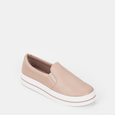 Tênis Flatform slip on Bege