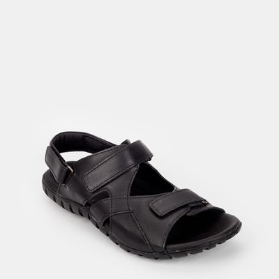 Sandália Transpassada c/ Velcro Preto