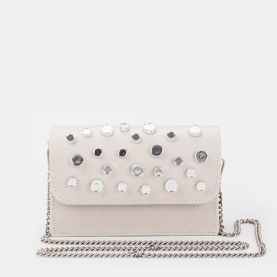 Bolsa Tricolo com Enfeite Off-White