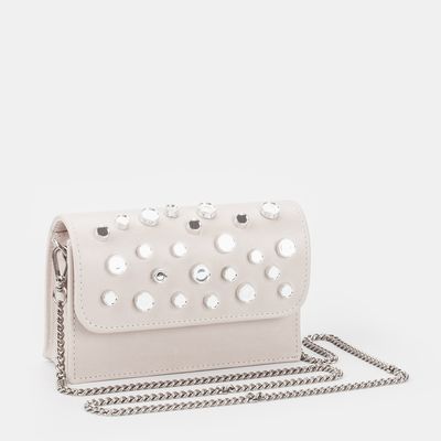 Bolsa Tricolo com Enfeite Off-White