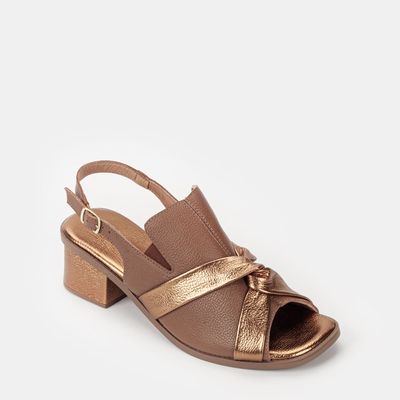 Sandália Vintage Bicolor Canela