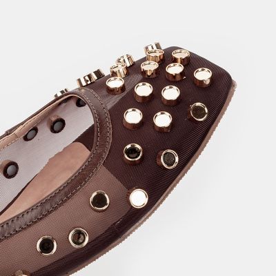 Sapatilha Tela com Spikes Sem Ponta Canela