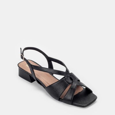 Sandália com Tiras Cruzadas Preto