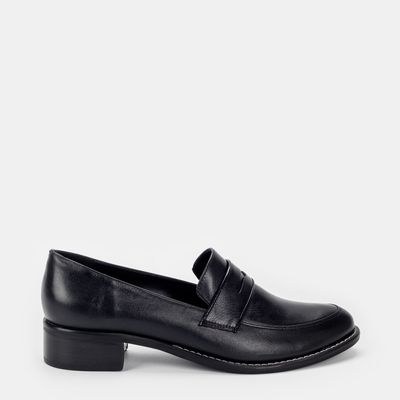 Mocassim Salto Médio Preto