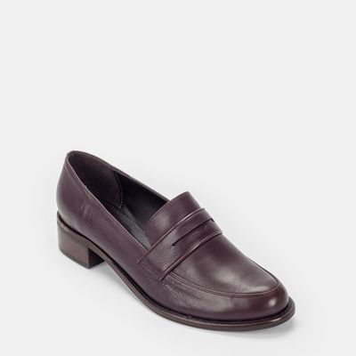 Mocassim Salto Médio Vinho