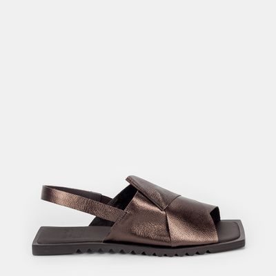 Rasteira Tiras Largas Bronze