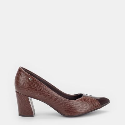 Scarpin Texturizado Telha