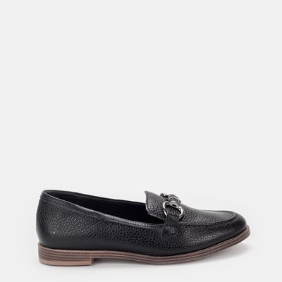 Mocassim com Fivela Preto