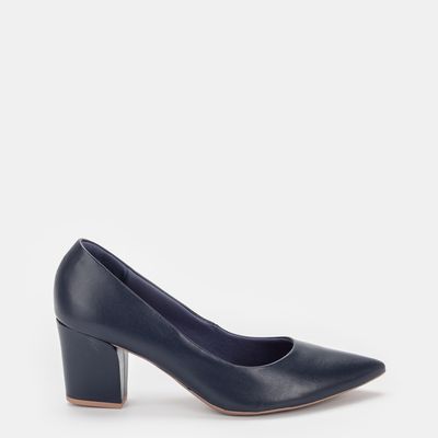Scarpin salto bloco Usaflex Marinho