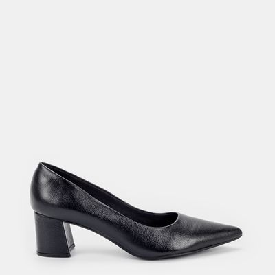Scarpin salto bloco liso Preto